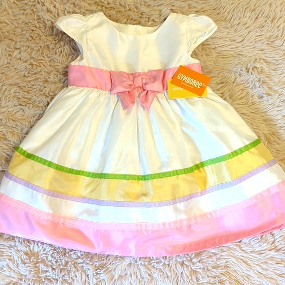 NWT Gymboree Short Sleeve Ribbon Striped Dress, 12-18 Months - Picture 4 of 11